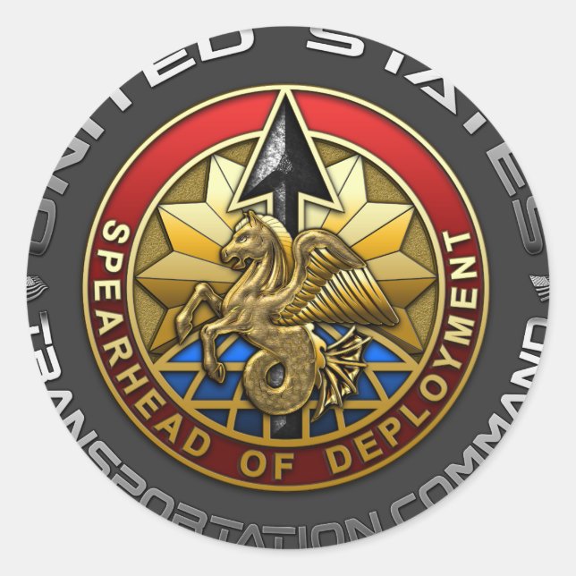 Sticker Rond US Transportation Command (Devant)