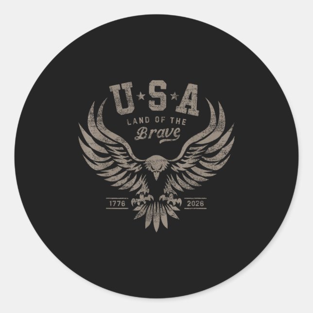 Sticker Rond Usa 1776 2026 Anniversary Steel Gray  (Devant)