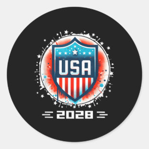 Sticker Rond Usa 2028 Go United States Sport Usa Team 2028 Usa