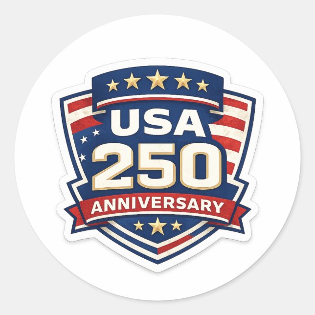 Sticker Rond USA 250 Anniversaire 2026 (Devant)