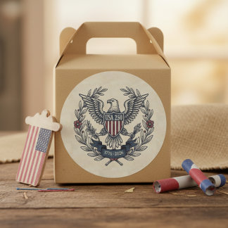 Sticker Rond USA 250 Patriotic Eagle Heritage Motif Crm ID1299