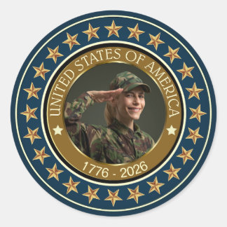 Sticker Rond USA 250e anniversaire I Patriotique 1776-2026