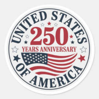 Sticker Rond USA 250e anniversaire patriotique