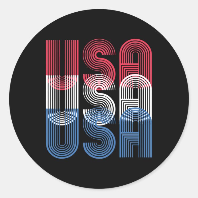 Sticker Rond Usa 4 juillet (Devant)