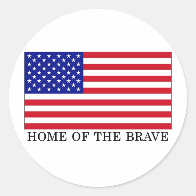 Sticker Rond USA Accueil Du Brave (Devant)