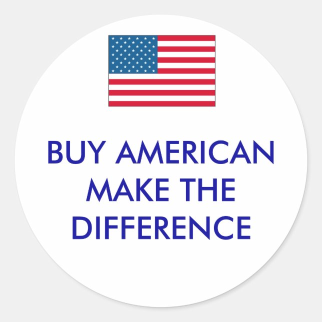 Sticker Rond usa, ACHETER AMERICANS FAIRE LA DIFFÉRENCE (Devant)