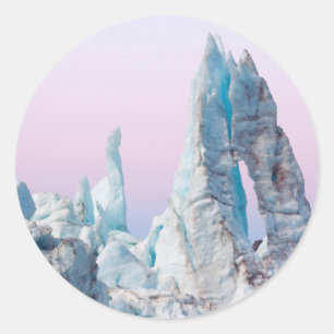 Sticker Rond USA, Alaska, Glacier Bay National Park. Margerie