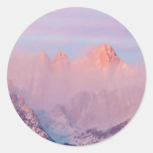 Sticker Rond USA, Californie, Lone Pine.Sunrise