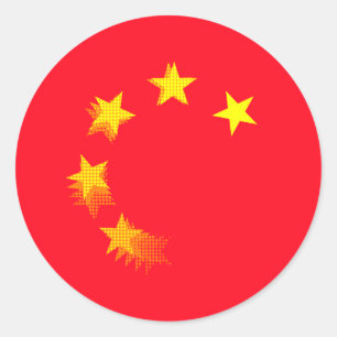 Sticker Rond USA contre CHINE / CHINE
