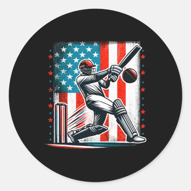 Sticker Rond Usa Cricket Jersey Usa Cricket Team Lover Supporte (Devant)