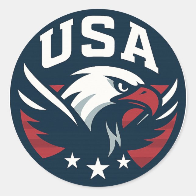 Sticker Rond USA Eagle Roundel — Emblème sportif agressif (Devant)