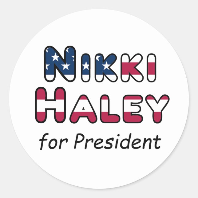 Sticker Rond USA Election Haley pour le président (Devant)