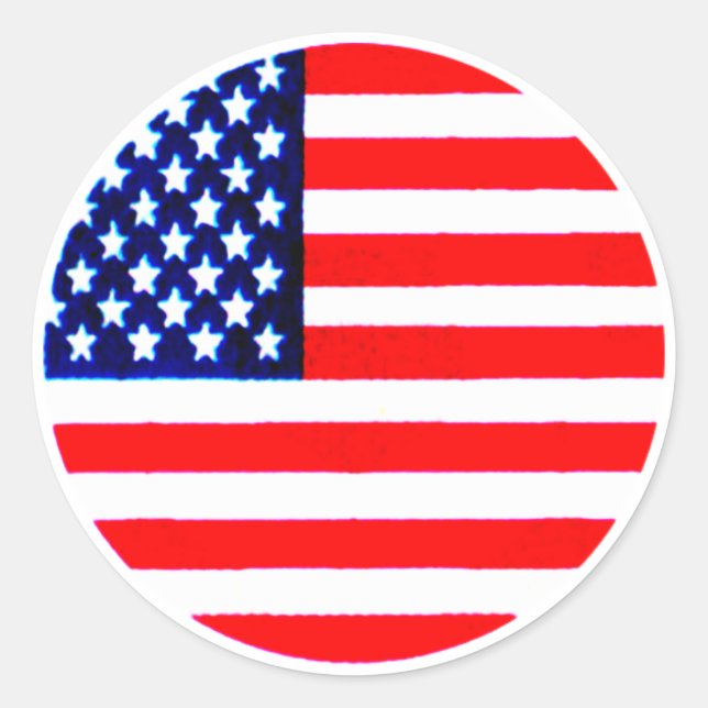 Sticker Rond USA Flag Circle Tdhe MUSEUM Zazzle (Devant)