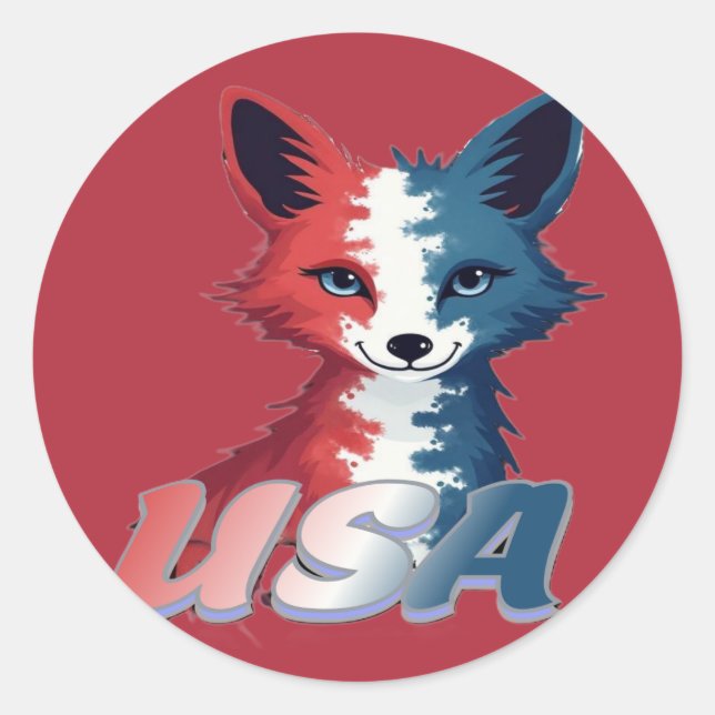 Sticker Rond USA Fox (Devant)