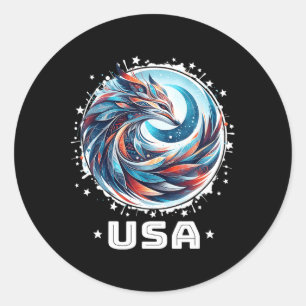 Sticker Rond Usa Go États-Unis Winter Sport Usa Team Appareils
