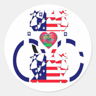 Sticker Rond USA Hope Beau drapeau national Extraordinaire Desi