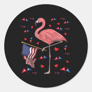 Sticker Rond Usa Independence Day 4 juillet Drapeau américain r