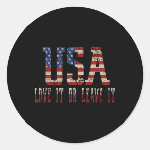 Sticker Rond Usa L'Aime Ou Le Laisser Cadeau Pour Lover Indepen