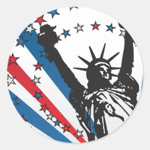 Sticker Rond USA Liberty