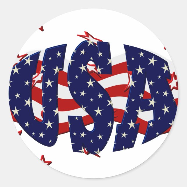 Sticker Rond USA-patriotique (Devant)