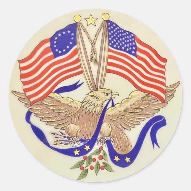 Sticker Rond USA Patriotique  (Devant)