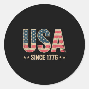 Sticker Rond Usa Pride 4 juillet Vintage depuis 1776 American