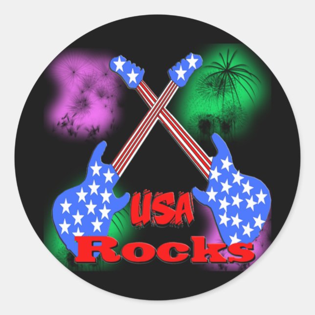 Sticker Rond USA Rocks 4e (Devant)