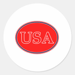 Sticker Rond USA Rouge Blanc et Bleu 3 Le MUSÉE Zazzle Cadeaux
