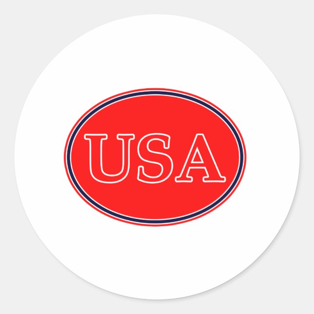 Sticker Rond USA Rouge Blanc et Bleu 3 Le MUSÉE Zazzle Cadeaux (Devant)