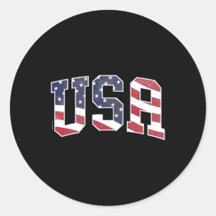 Sticker Rond Usa T Chemise Femmes Hommes Enfants Graphique Patr
