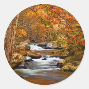 Sticker Rond USA, Tennessee. Ruisseau Rushing Mountain