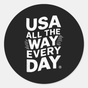 Sticker Rond Usa Tout Le Chemin Chaque Jour _1