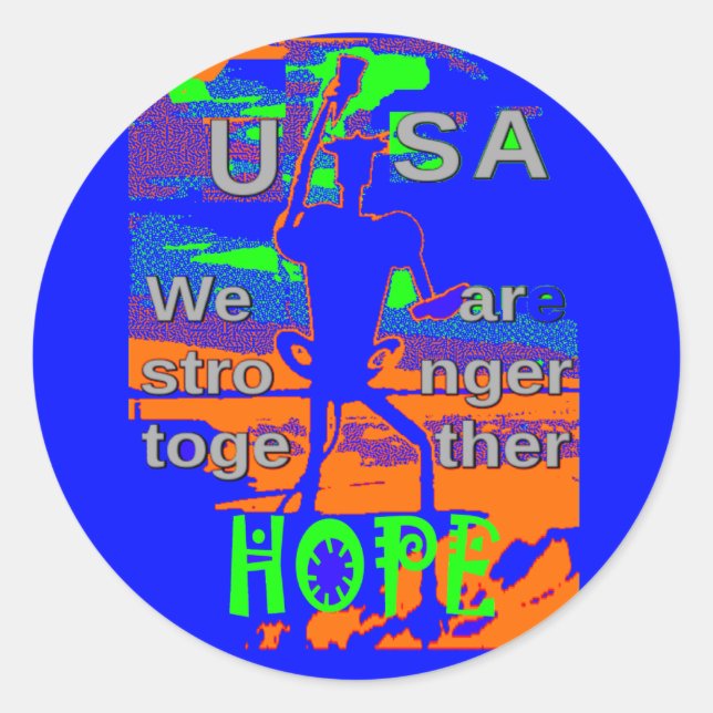 Sticker Rond USA - Une Tapisserie patriotique (Devant)