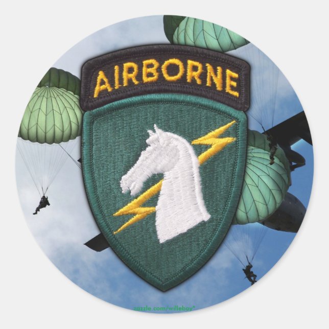 Sticker Rond USASOC 1er patch pour vétérans des forces spéciale (Devant)