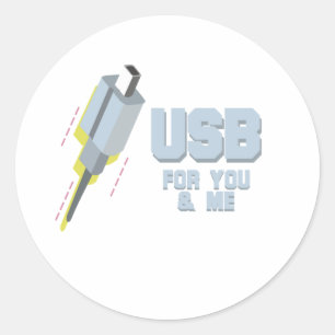 STICKER ROND USB POUR VOUS ET MOI