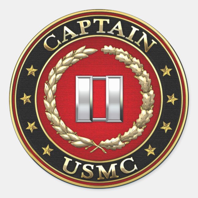 Sticker Rond USMC Capt [3D] (Devant)