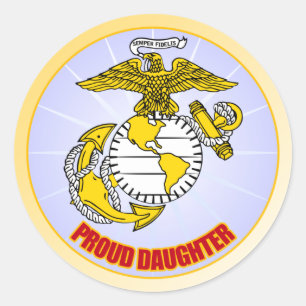 Sticker Rond USMC Fier fille