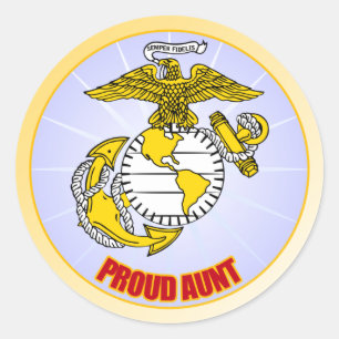 Sticker Rond USMC Fière Tante
