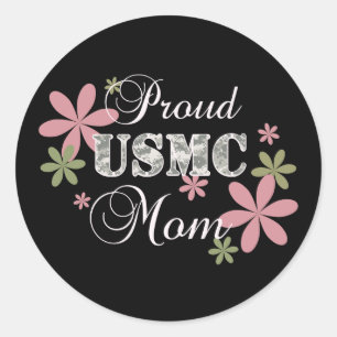 Sticker Rond USMC Mom [fl camo]