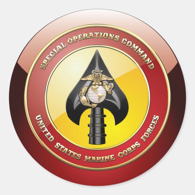 Sticker Rond USMC Opérations spéciales (MARSOC) [3D] (Devant)
