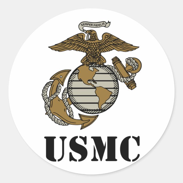 Sticker Rond Usmc [pochoir] (Devant)