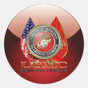 Sticker Rond USMC Semper Fi [édition spéciale] [3D]