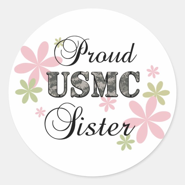 Sticker Rond USMC Sister [fl camo] (Devant)