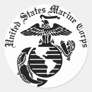 Sticker Rond USMC United States Marine Corps