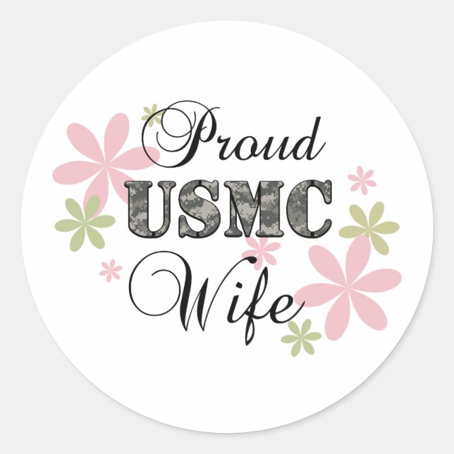 Sticker Rond USMC Wife [fl camo] (Devant)