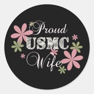 Sticker Rond USMC Wife [fl camo]