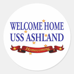 Sticker Rond USS Ashland à la maison bienvenu