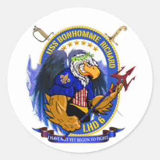 Sticker Rond USS Bonhomme Richard LHD-6 crête vivante
