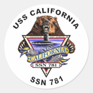 Sticker Rond USS California SSN 781 Crest