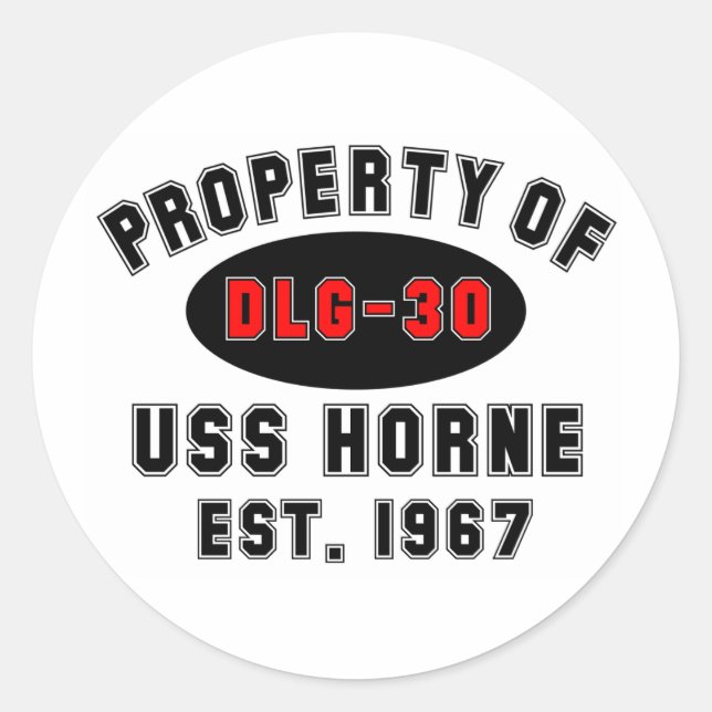 Sticker Rond USS Horne DLG-30 (Devant)